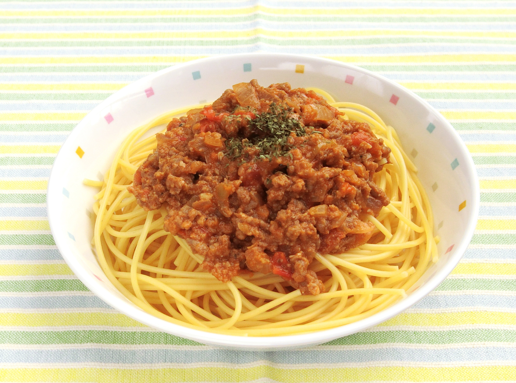 かんぱちミートソースパスタ